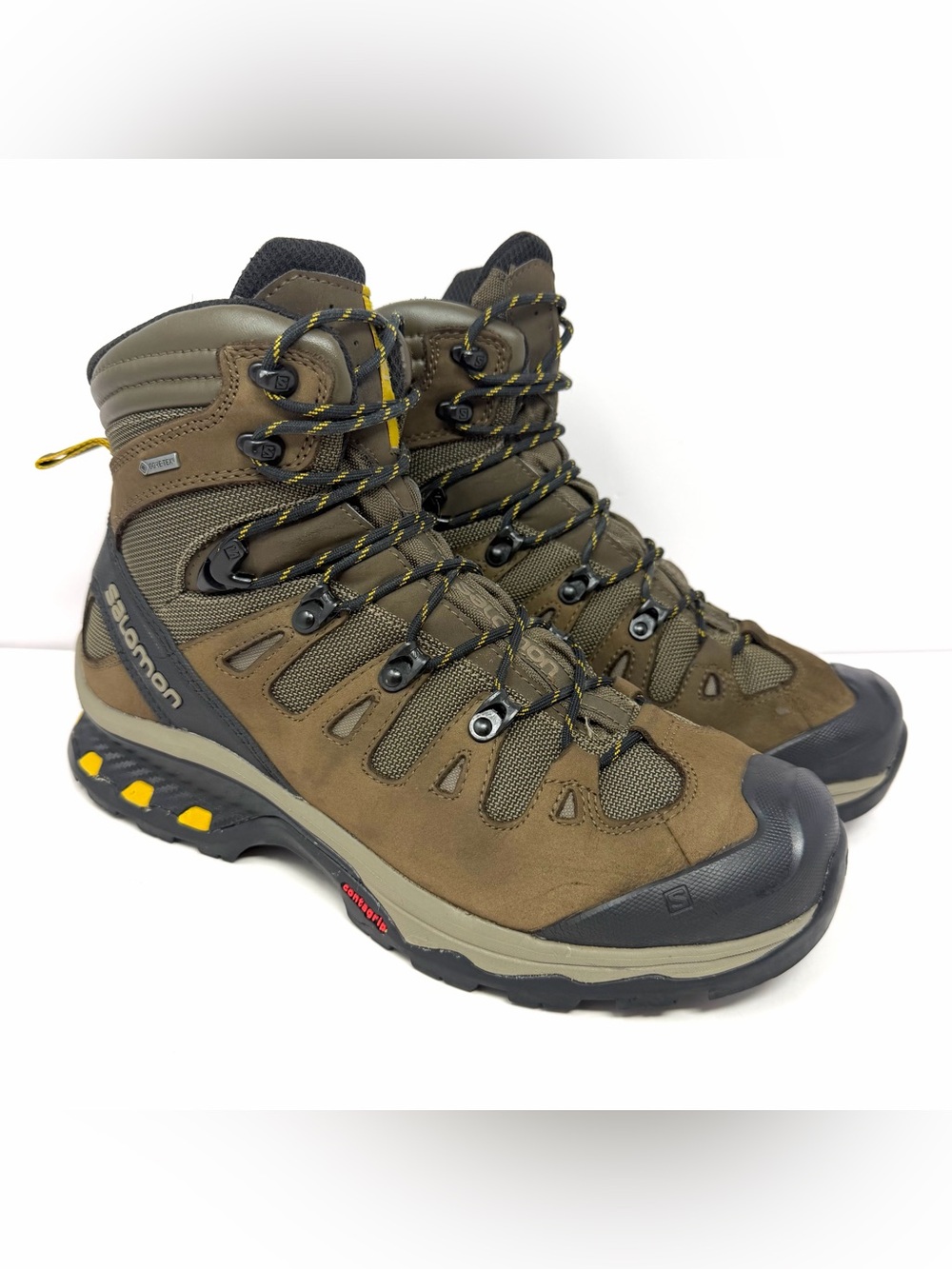 Salomon Men’s Quest 4D 3 GTX Hiking Boots Sz 9.5 Brown Gore-Tex Waterproof